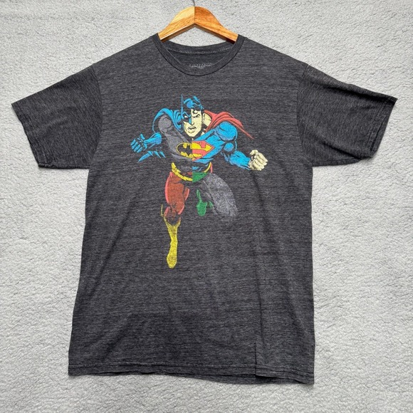 The Unbranded Brand Other - Mens Batman Superman Fusion Graphic M T Shirt Dark Gray Heathered Short Sleeve